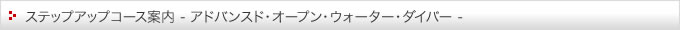 ステップアップコース案内(アドヴァンスド・オープン・ウォーター・ダイバー)