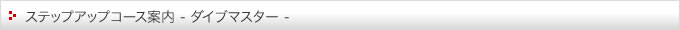 ステップアップコース案内（ダイブマスター）